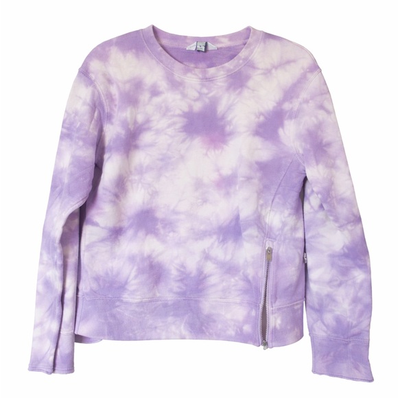 JoyLab Tops - JoyLab Lavender tie-dye style Sweatshirt with side zipper